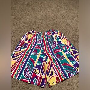 Vintage Colorful Geometric Patterned Shorts